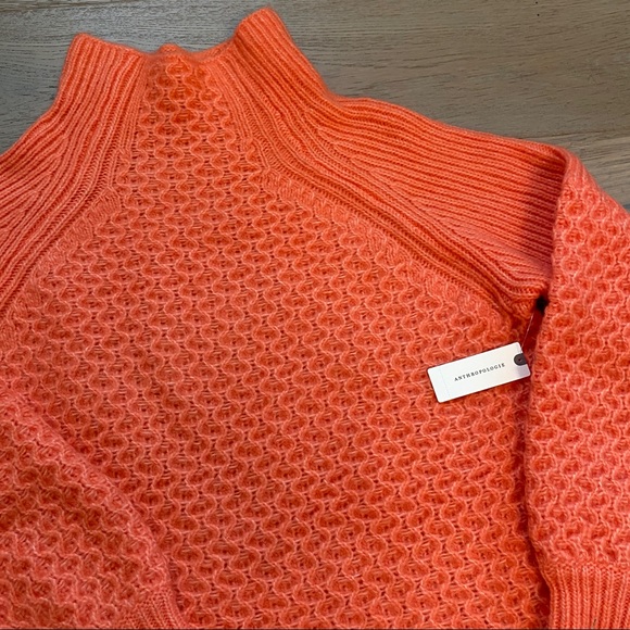 NWT Coral Anthropologie Bia Mock Neck Tunic Sweater L - Picture 6 of 8